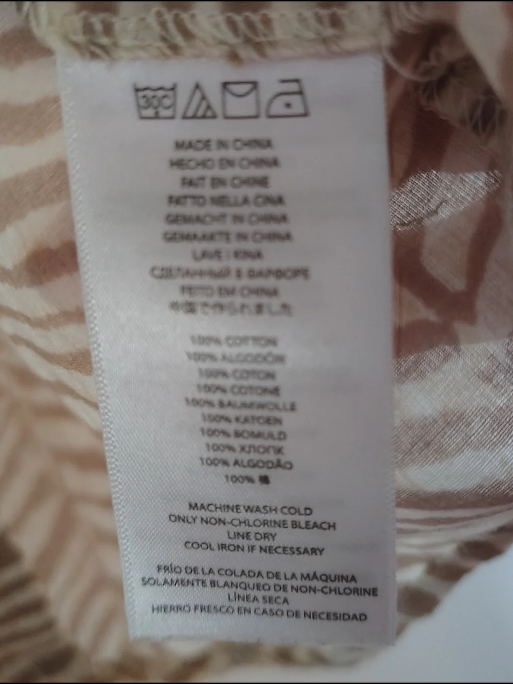 Michael Kors Beige and Cream Zebra-Print Button-Down Shirt